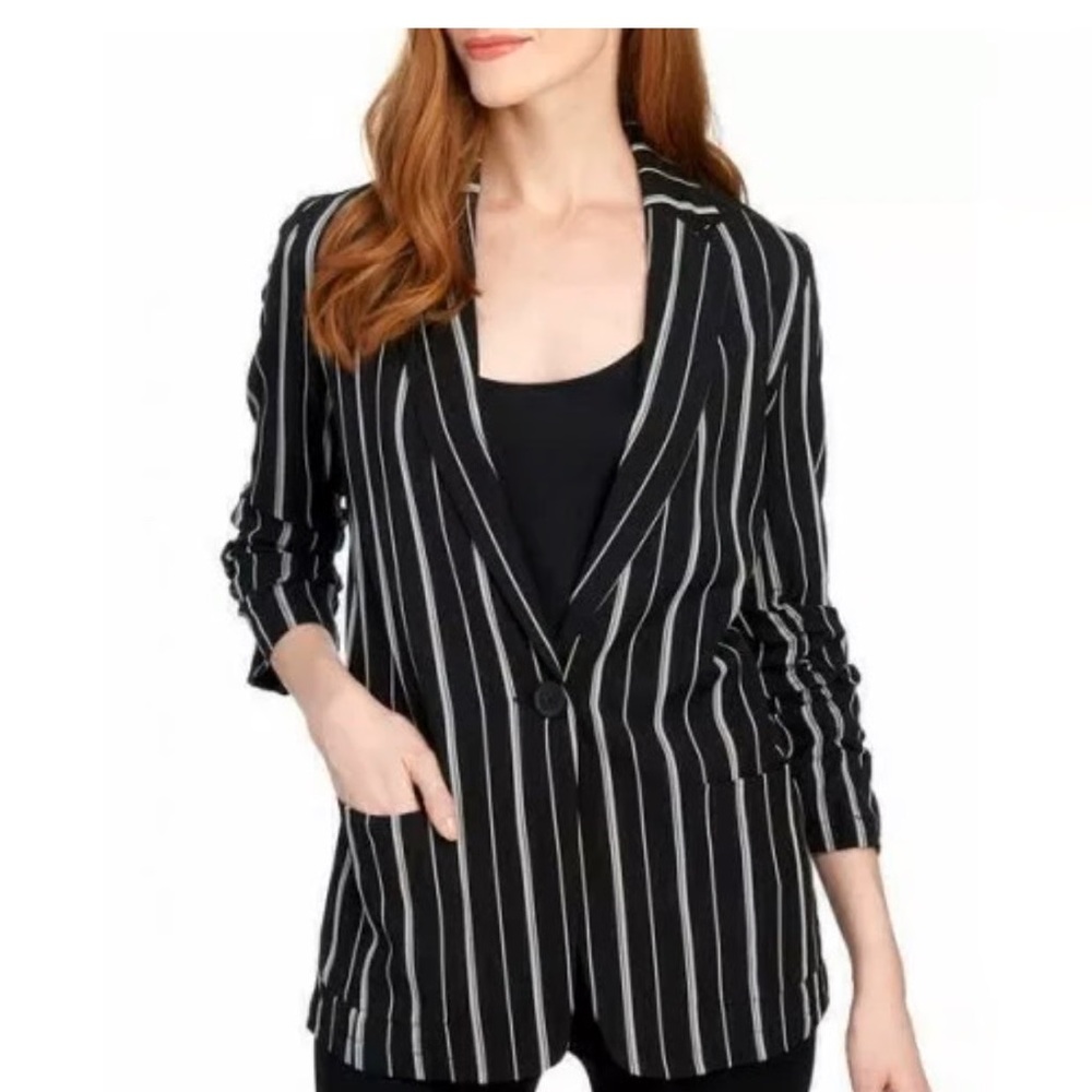 MAX STUDIO Striped Boyfriend Jacket NWOT